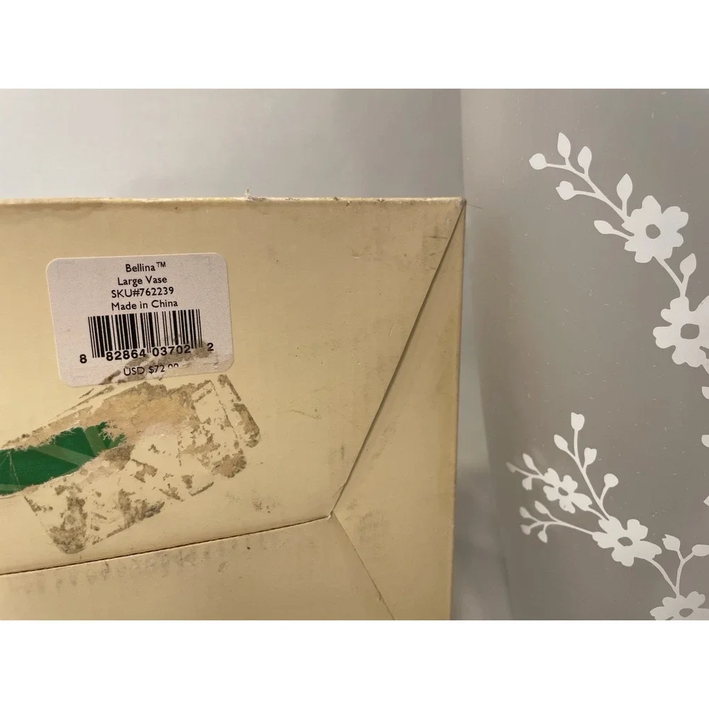 NEW Lenox Bellina Floral Large Vase Frosted With White Flowers 11